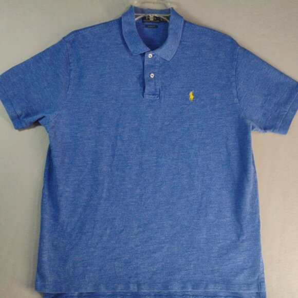 Polo Ralph Lauren Mens Blue Polo Shirt Pony Logo Classic Fit Sz XL Short Sleeve - Picture 1 of 7